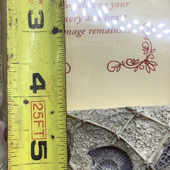 3D Seashell Ocean Photo Frame Sentimental Poem Vacation Memories Resin 7" x 5.5" - Picture 11 of 12